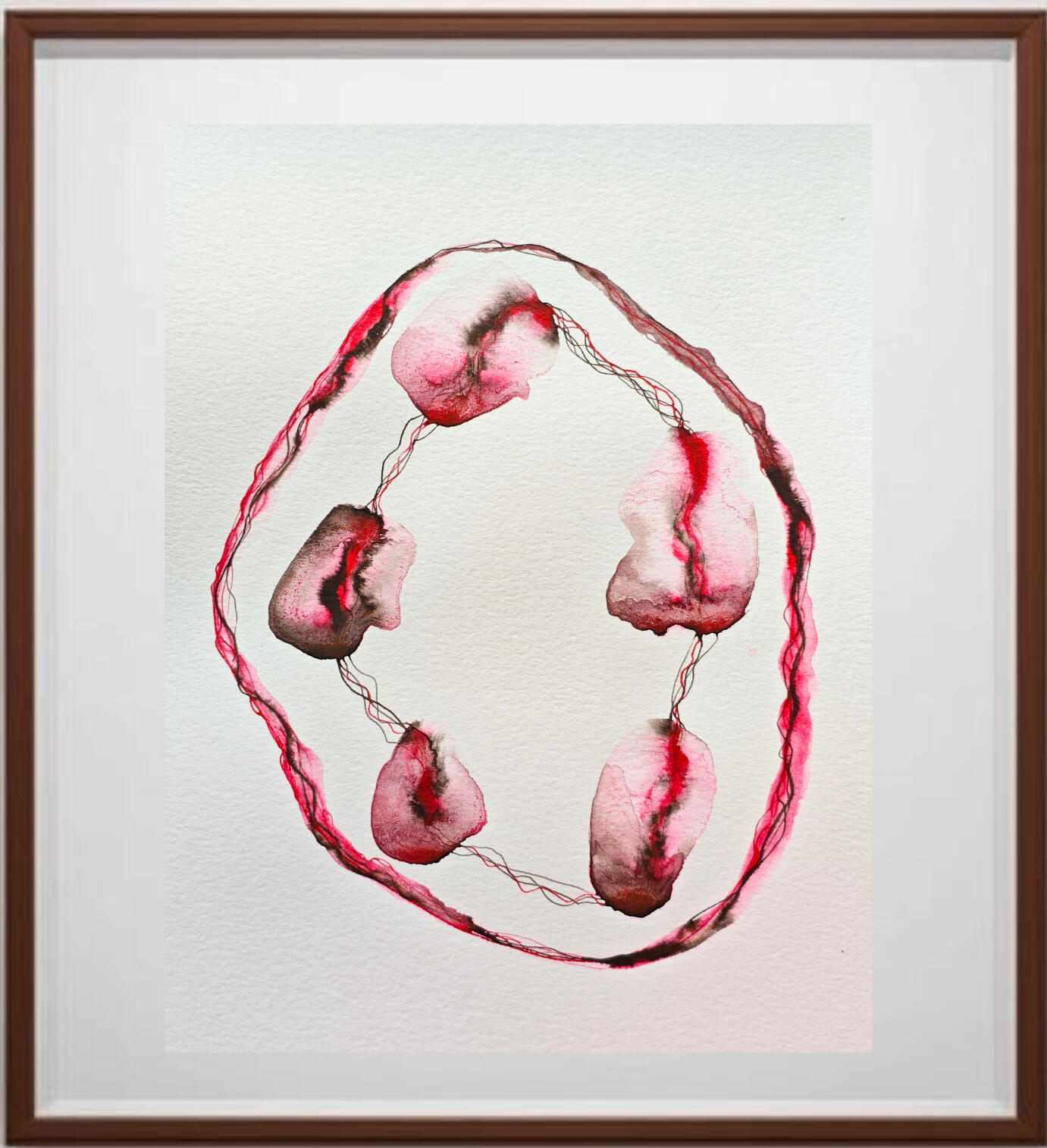 CONNECTED Acrylic Ink Painting Magenta Collection Hagné
